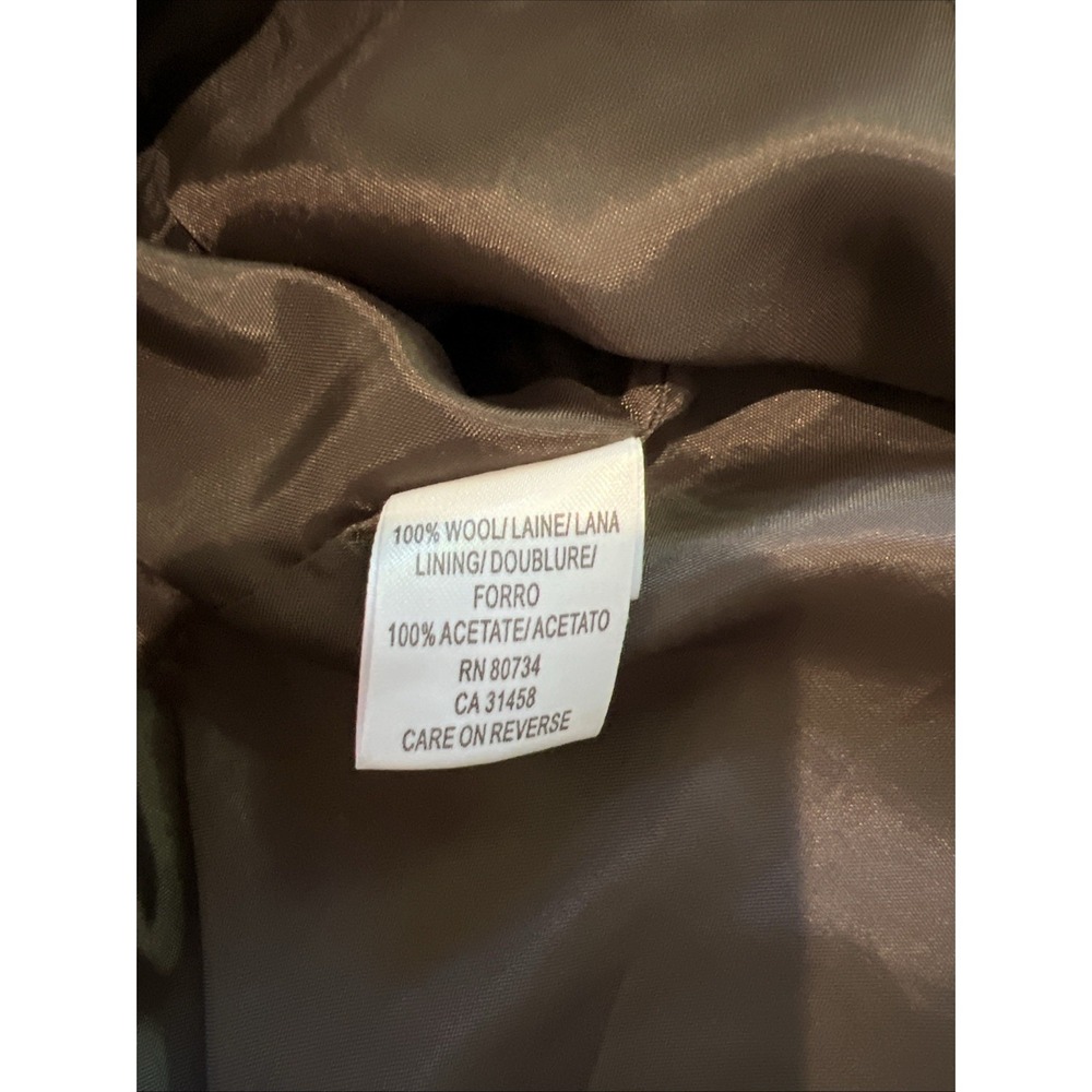 BCBGMaxazria Brown Glen Plaid Blazer Size Medium Wool Preppy Elbow Patches Crop - Picture 6 of 8